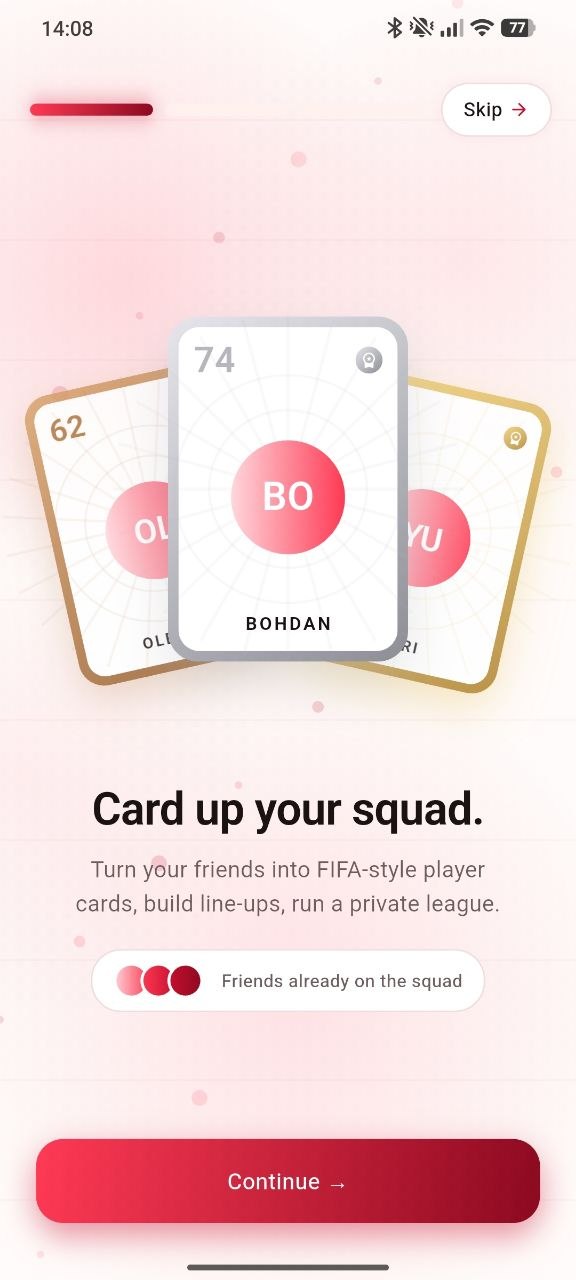 Role selection screen