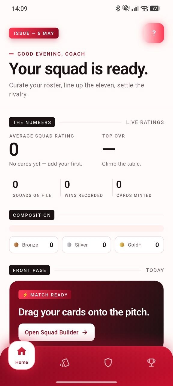 Player cards screen